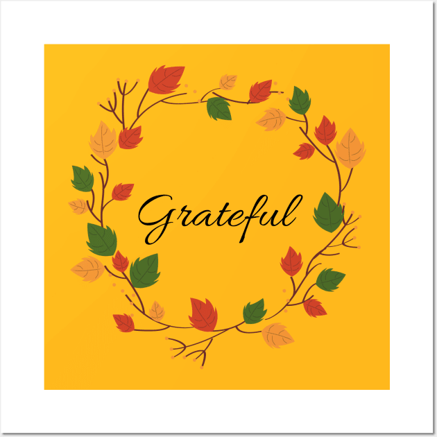 grateful wreath Wall Art by Lindseysdesigns